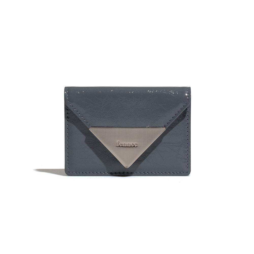 CRINKLE TRIANGLE ACCORDION POCKET D - DARK GREY
