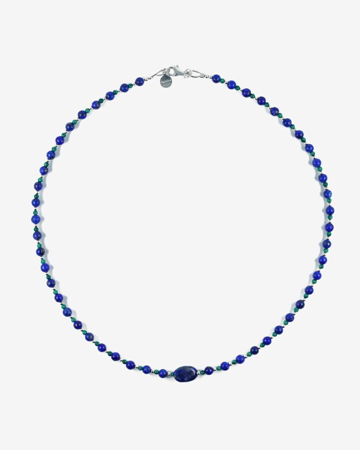 [silver925] blue X green necklace