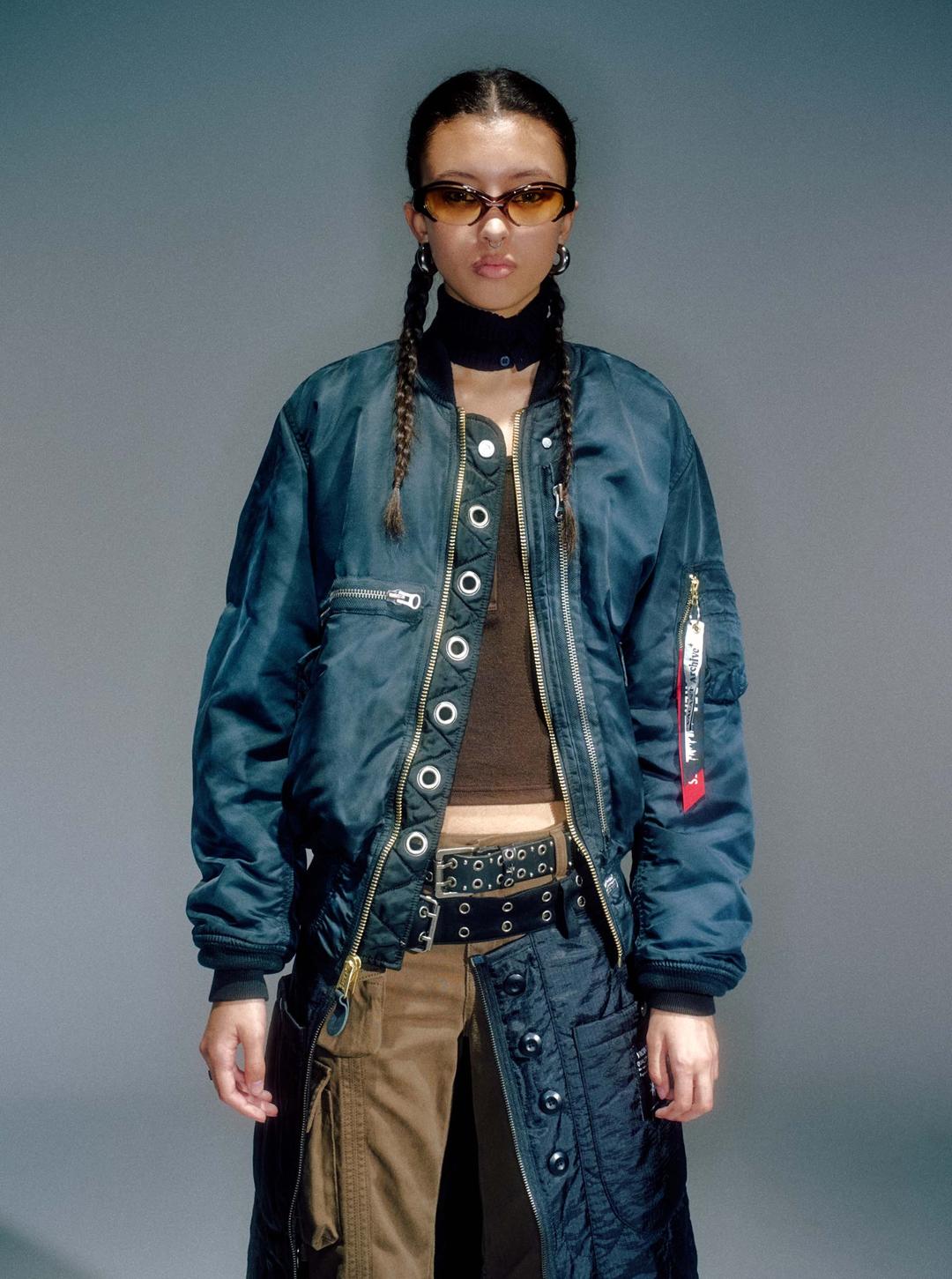 WOMEN ALPHA VINTAGE REMAKE MA-1 FLIGHT JACKET BLACK