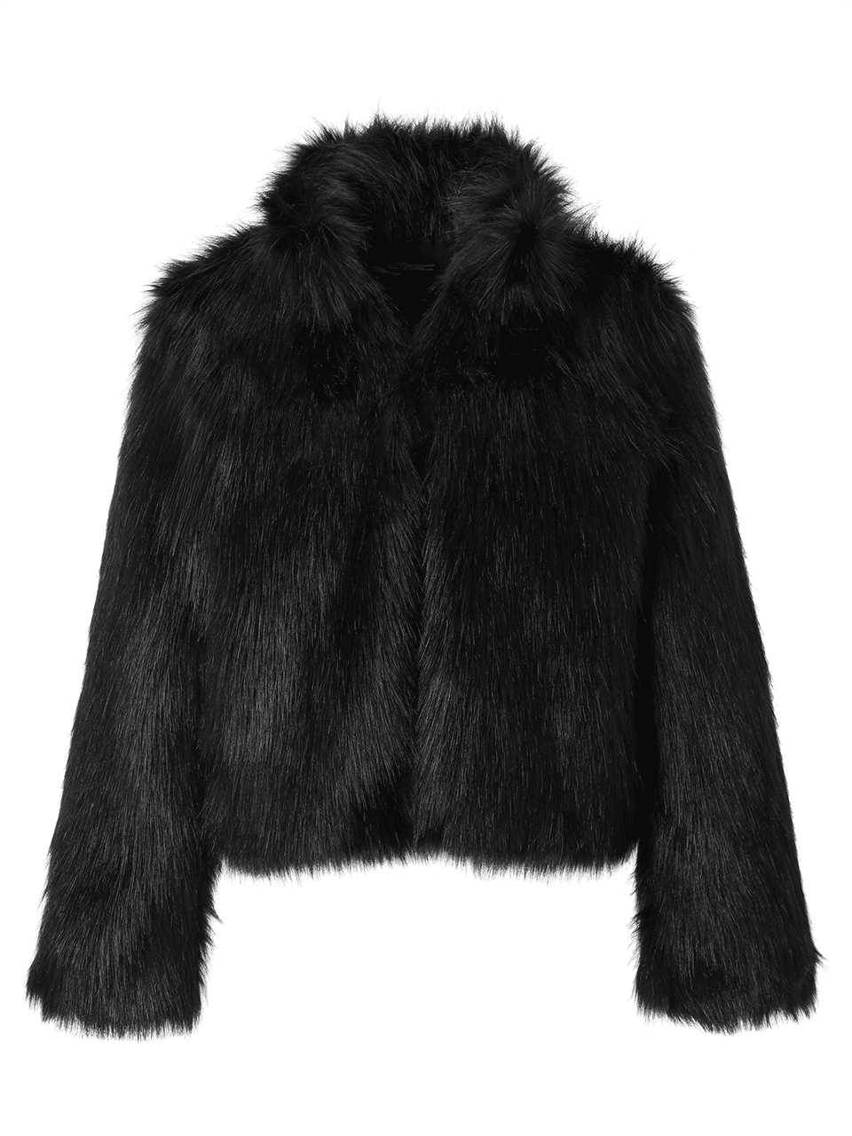 [2nd Reorder] High Neck Fur Jacket (black)
