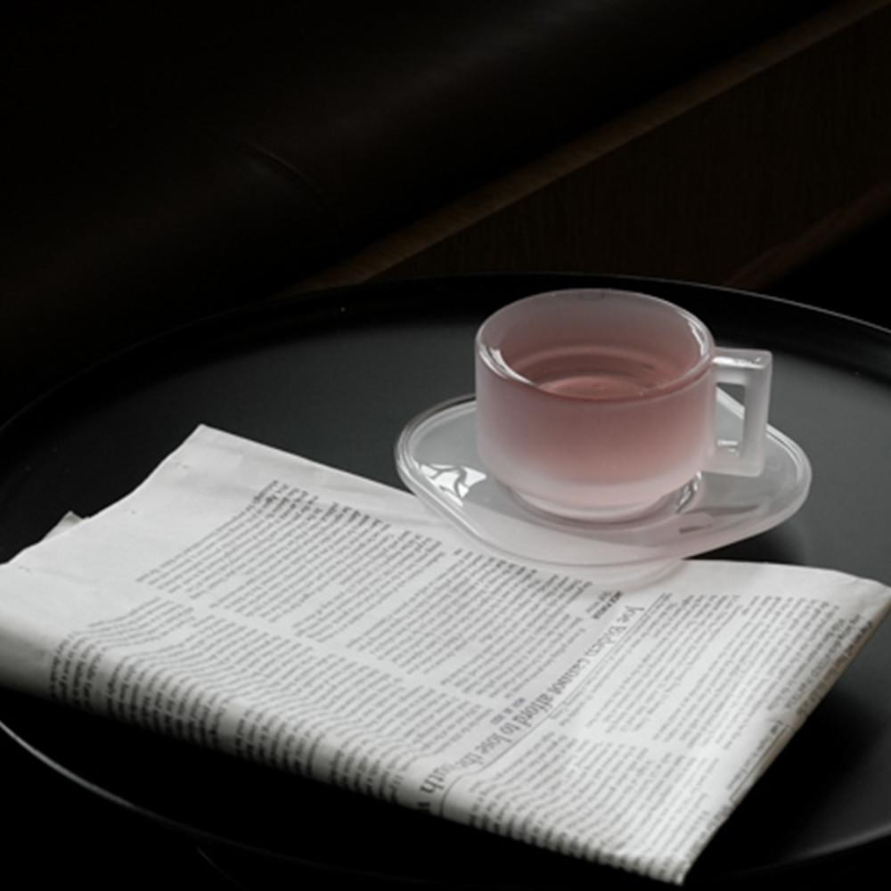 아르노글래스 컵앤소서 ARNO GLASS CUP AND SAUCER - FROSTED