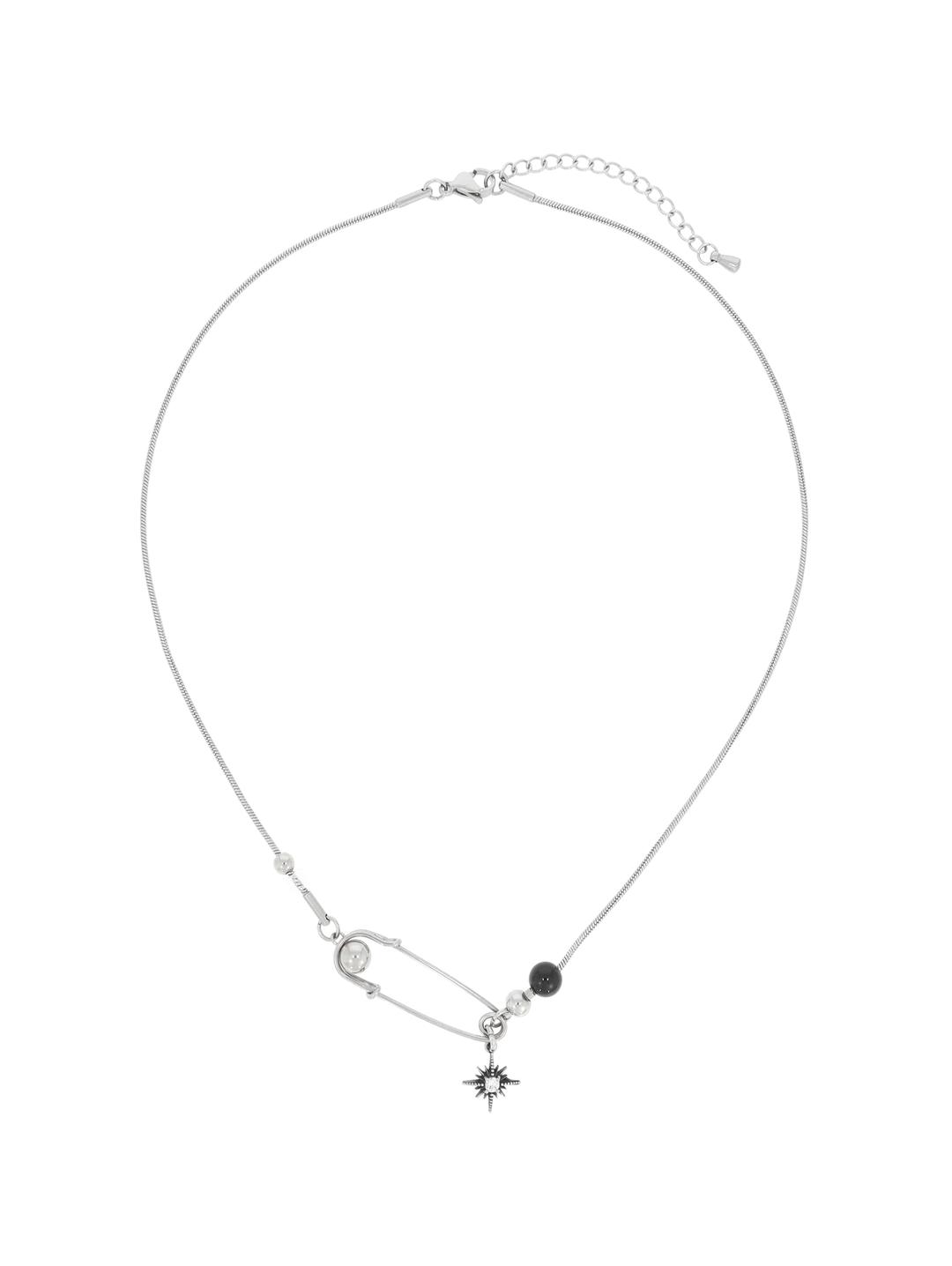 큐빅 별 옷핀 목걸이