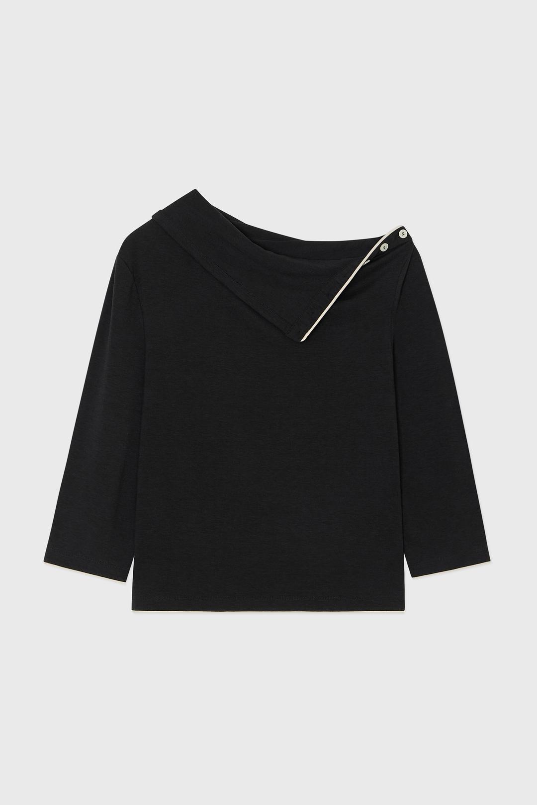 [05.09 예약발송]OPEN BUTTON NECK 2.0, (BLACK)
