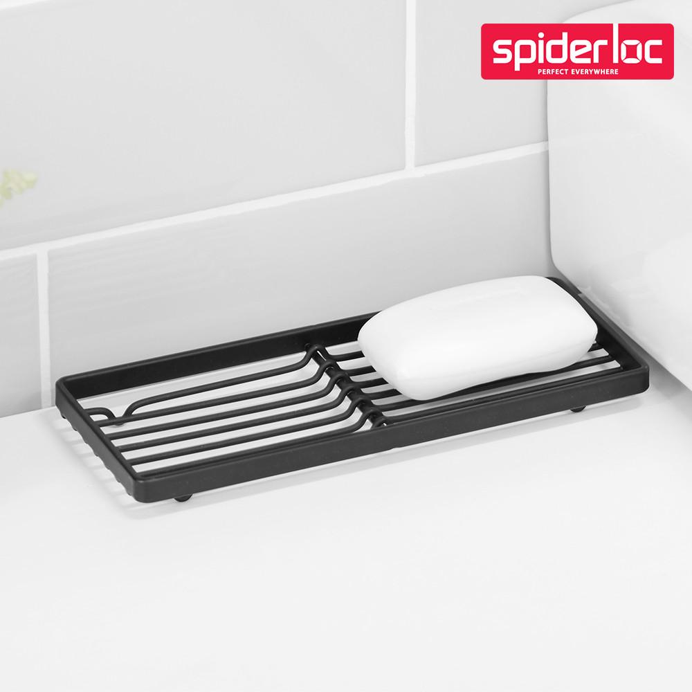 스파이더락 블랙 분체 2칸 욕실 화장실 주방 수세미받침대 다용도걸이 선반용품 20220-2959842A