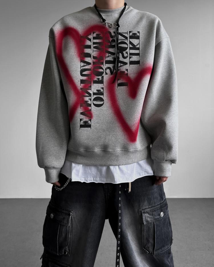 그래픽 하트 맨투맨 (3colors)