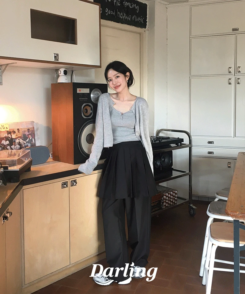 [브랜드공장,세트코디][MADE]브루노 랩 레이어드 스커트(레이어드, 하객룩,랩스커트, 스커트팬츠)