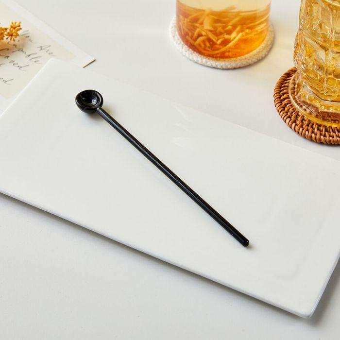 내열 유리 머들러 스푼 ALL BLACK 20cm