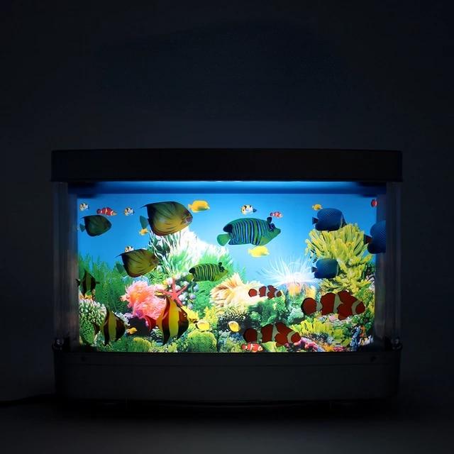 인공 열대어 수족관 장식 조명 모바일 가상 바다 LED 조명 스위치 다채로운 조명