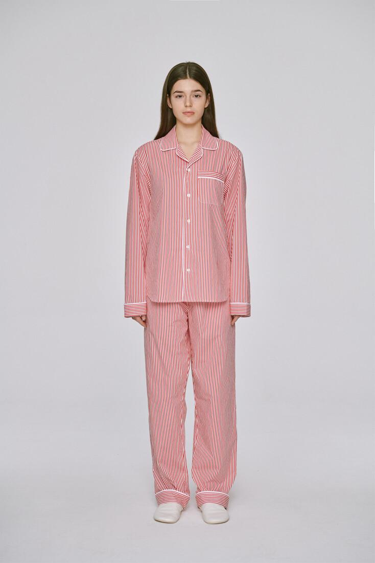 Red stripe pajama set