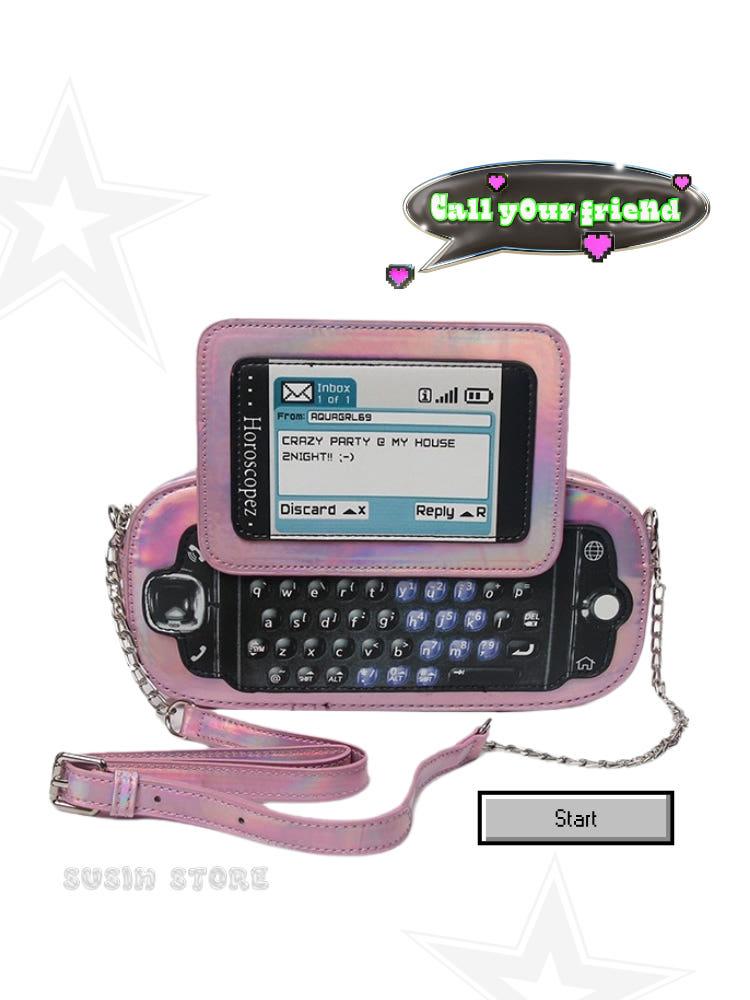 수심 Cyber Message Bag 사이버 메세지 백 파우치 유니크 가방 크로스백 선물