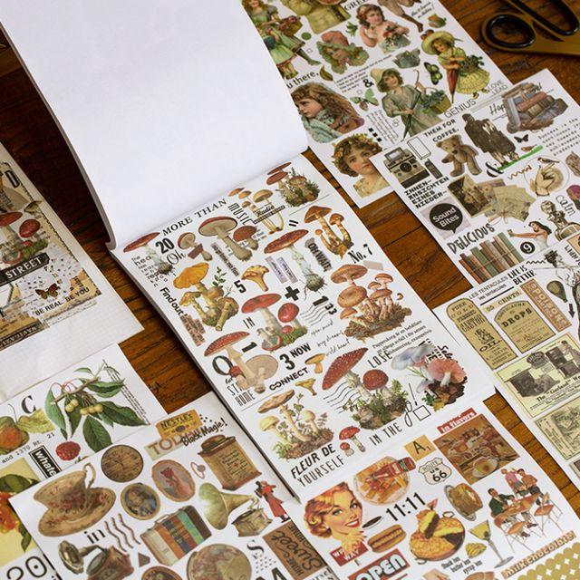 50장 한권 스티커북 다양한 디자인 빈티지 감성 스티커 다꾸 여자 친구 생일 선물