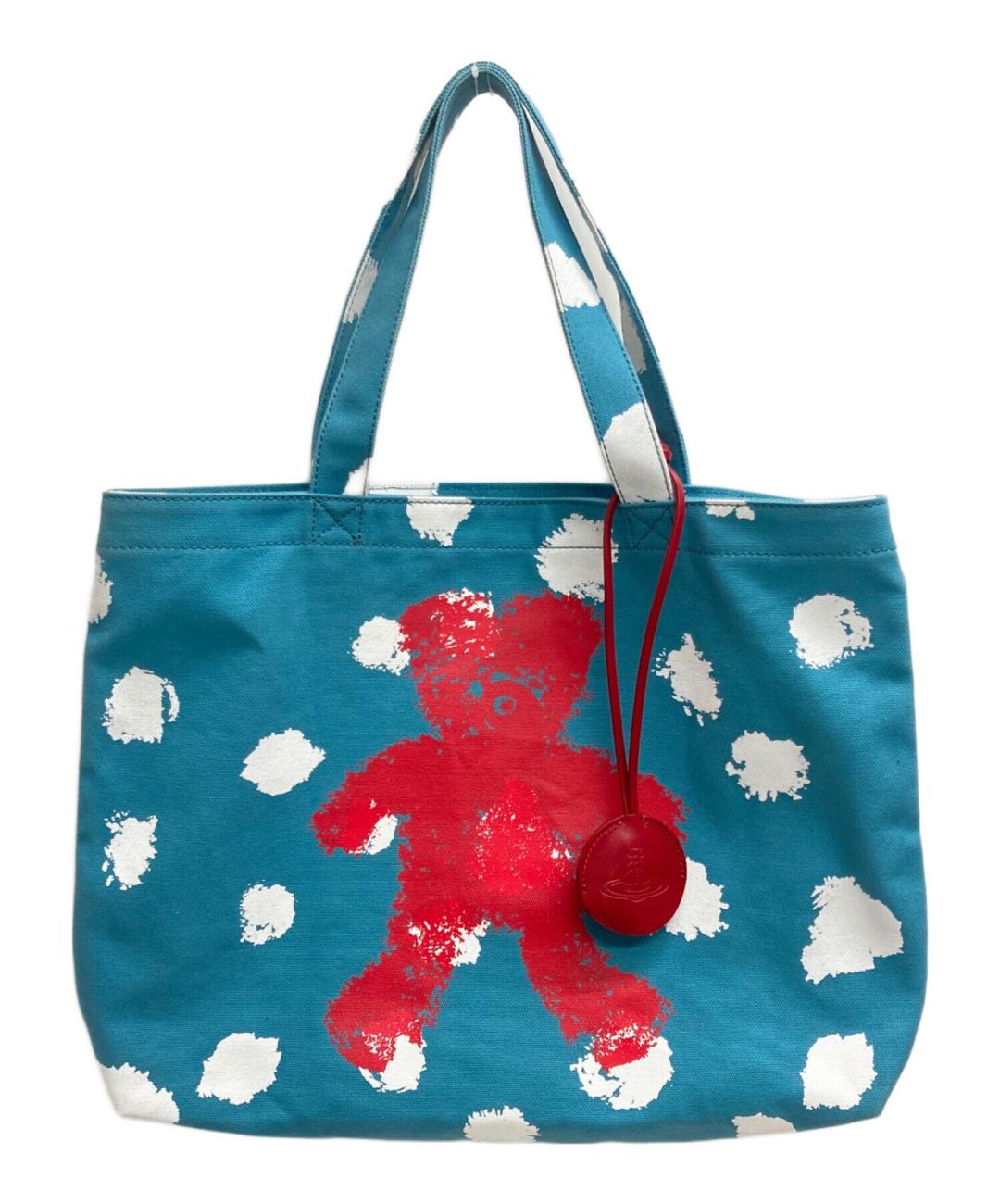 Vivienne Westwood (ヴィヴィアンウエストウッド) PAINTED TEDDYトートバッグ スカイブルー