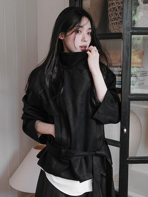 슬로우앤드 [단독특가] only. 하이넥 and 하프 스웨이드 트렌치코트 - 2 color (무료배송)