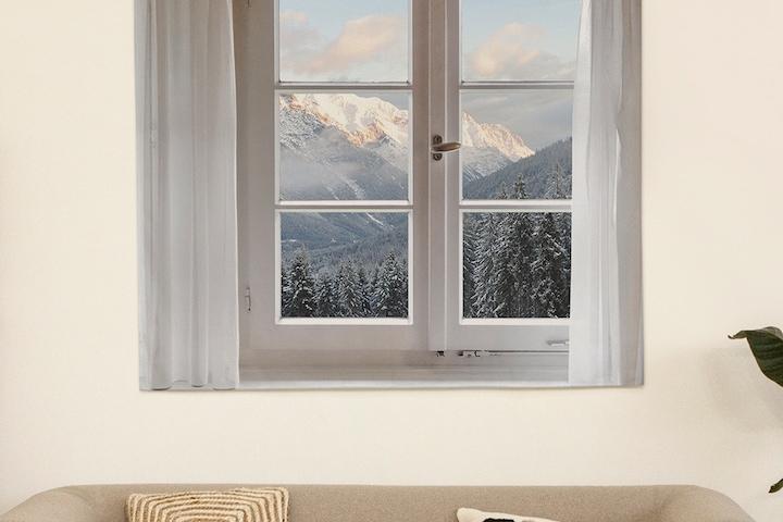 윈터마운틴뷰 풍경 패브릭포스터 / 가리개커튼 2size