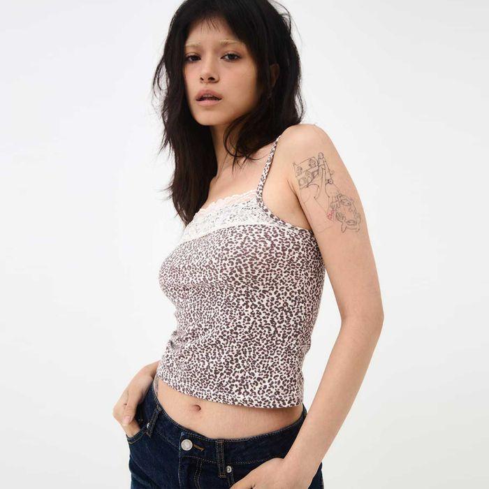 Leopard Lace Tank Ivory