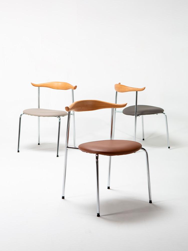 리디아 체어, 실버 스틸 원목 카페 디자인 인테리어 식탁의자