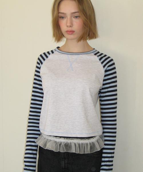 OUTSTITCH STRIPE RAGLAN LONG SLEEVE BLUE