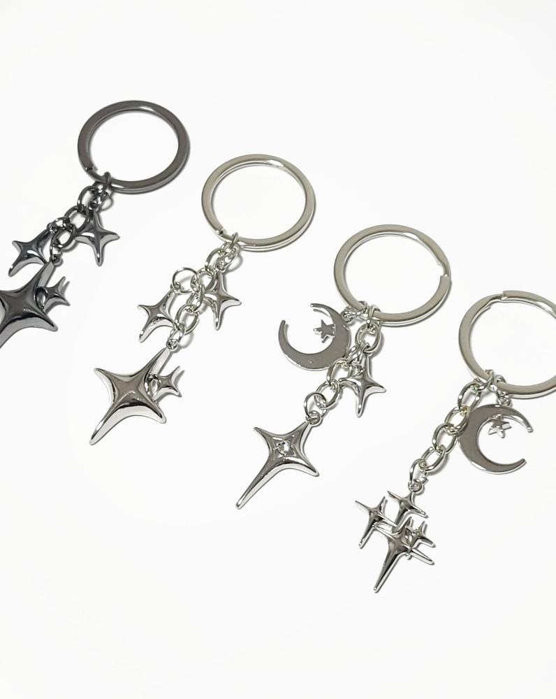 [써멀스톤] 스파클 달 별 메탈키링 에어팟 버즈 스트랩 가방꾸미기 열쇠고리 ET05