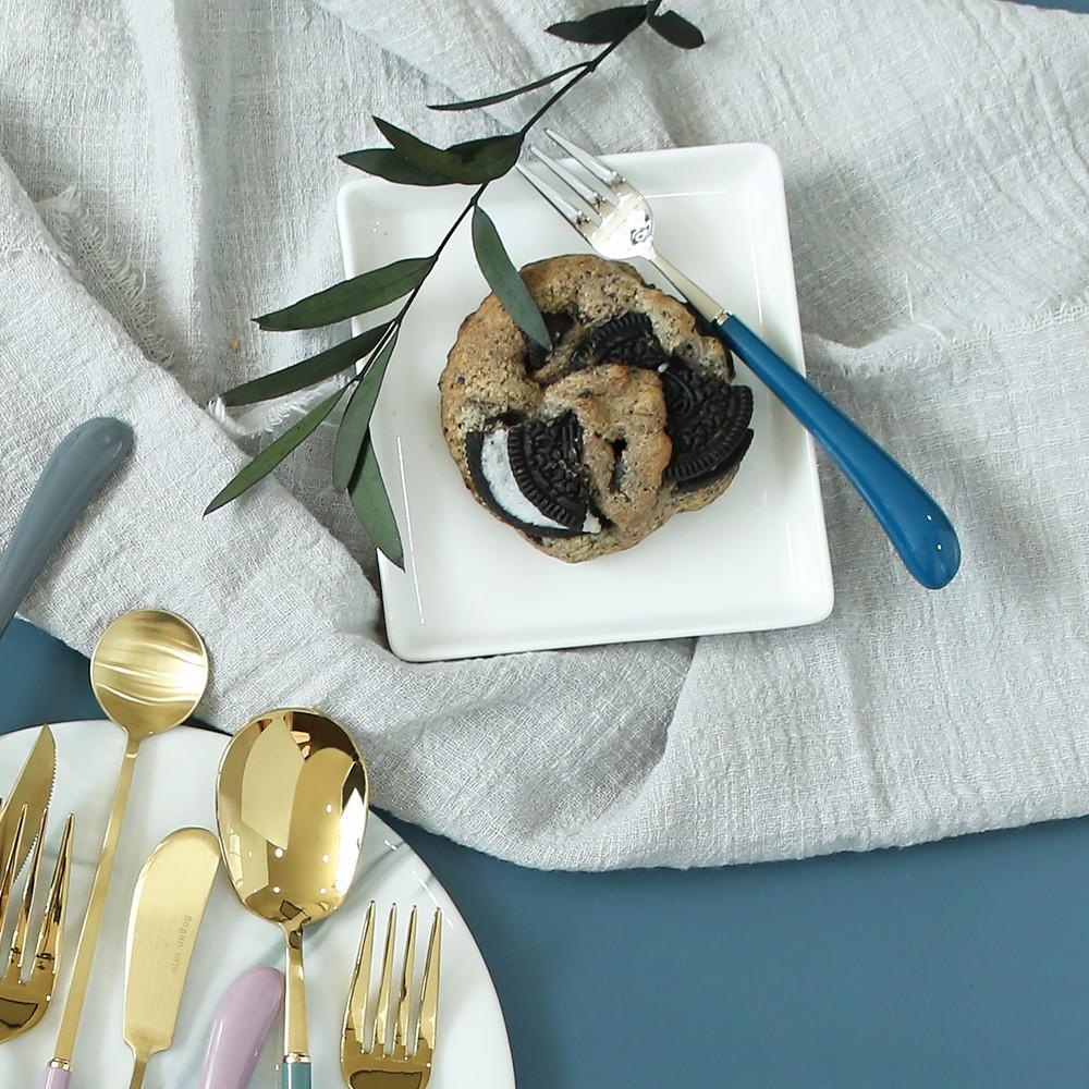 몽블랑 커트러리 양식기 디저트 카페 케익 포크 네이비