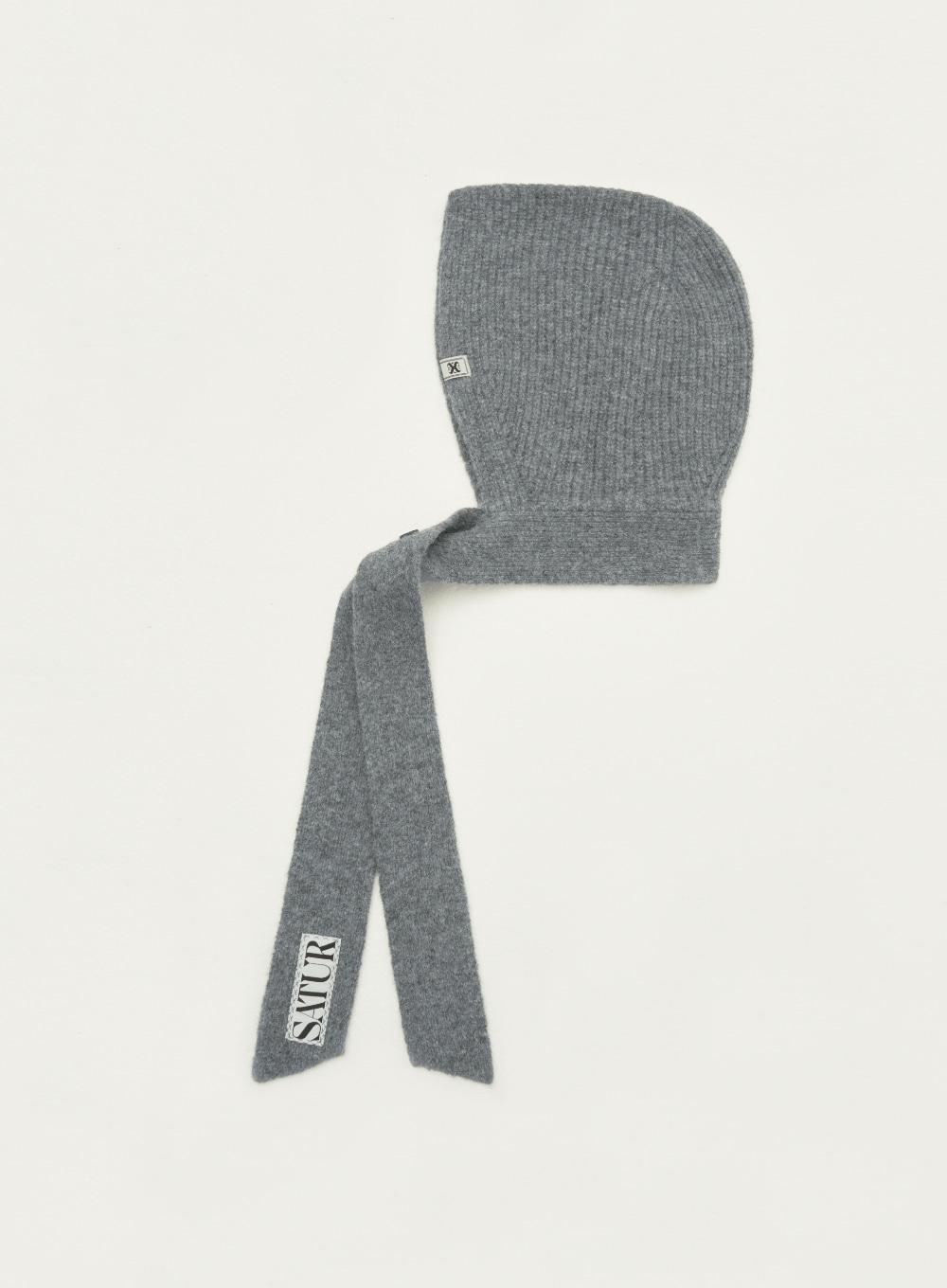 (W) Knit Balaclava - Melange Gray
