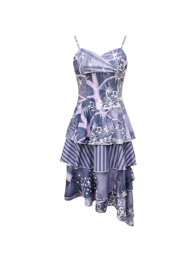 Pleated Cake Hem Halter Dress【s0000012259】