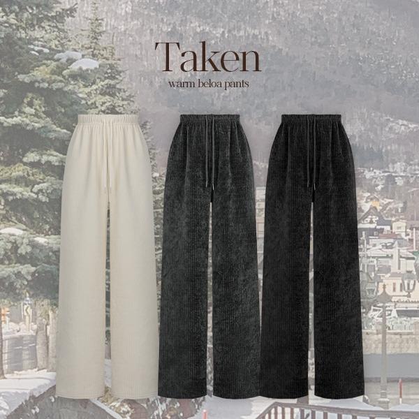 [삿포로☃️][극강의부드러움☁️/24시간깔끔핏][MADE] 테이큰 벨로아 골지 밴딩 와이드 팬츠(44~110) (빅사이즈팬츠-벨벳팬츠-벨로아팬츠-골지팬츠-겨울팬츠-한파템-밴딩팬츠)