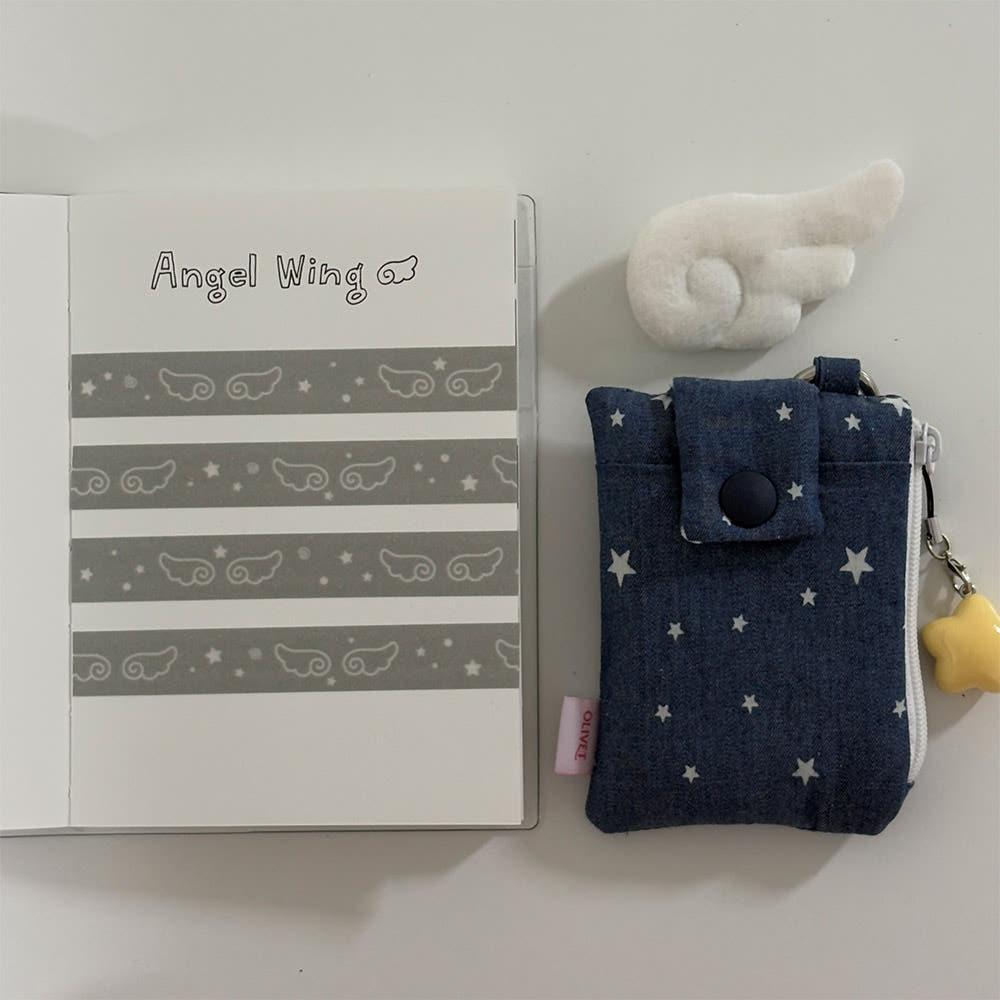 angel wing glitter masking tape (charcoal)