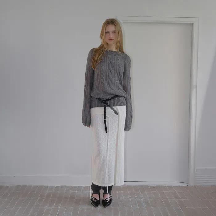 Halter Strap Long Dress, Cream