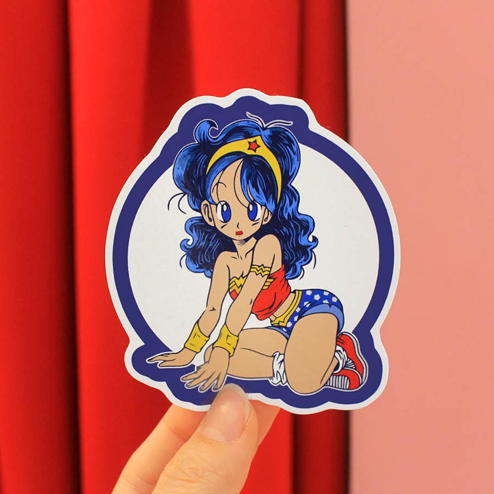 원더우먼 패러디 드래곤볼 브루마 스티커 캐릭터 스티커