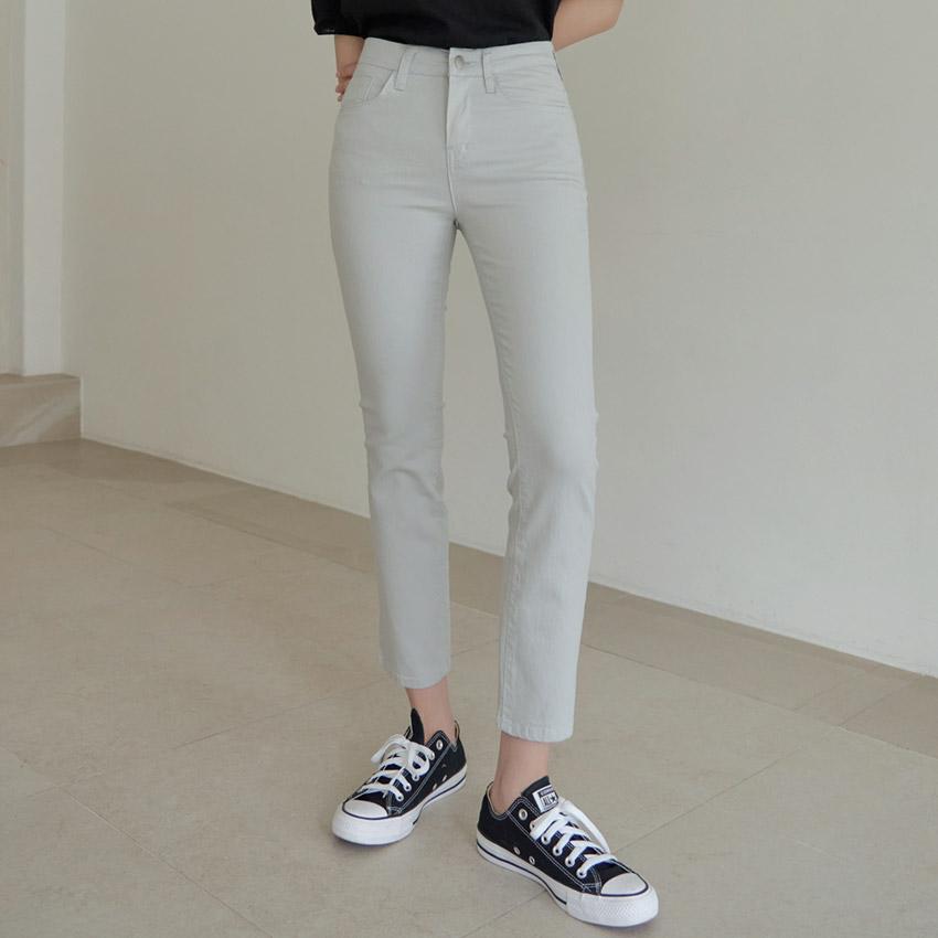 [tps0148] 쏘엔 9부 인밴딩 슬림 스트레이트 팬츠