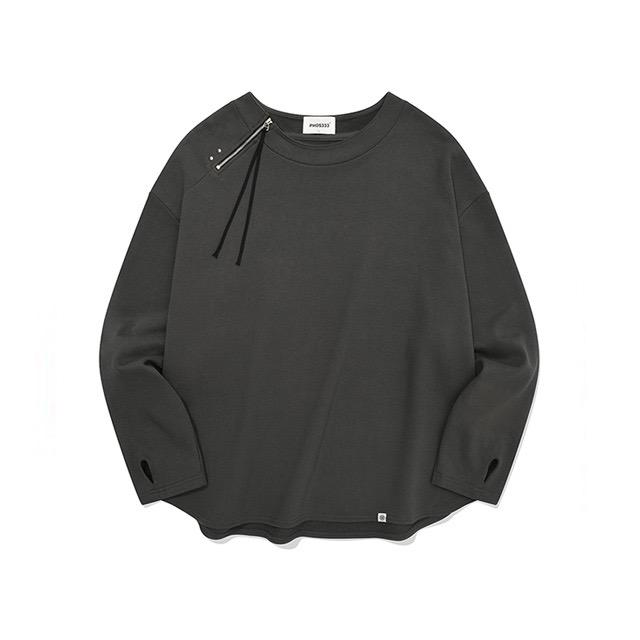 Neck Zip Round Sweatshirt