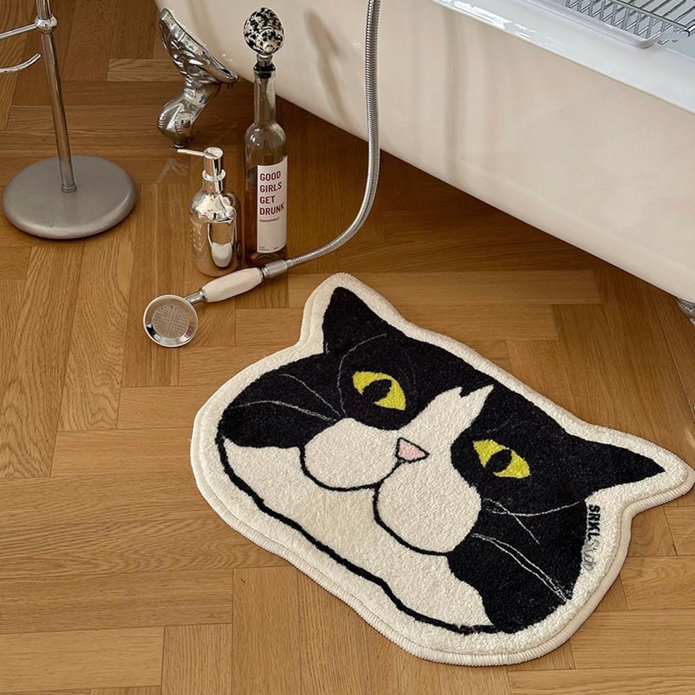 검은 고양이 침실 침대 거실 현관 인테리어 발매트