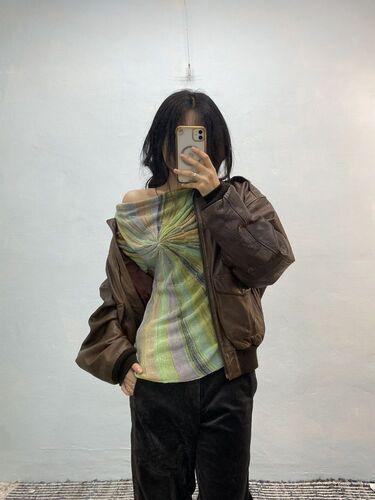 Scenamito colorful short sleeve knitted t-shirt