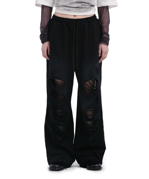 DESTROYED SWEAT PANTS [2COLOR]
