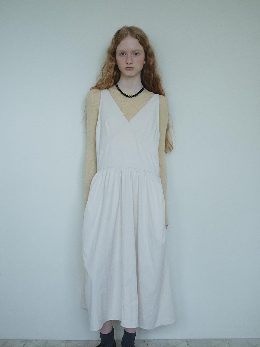 V-neck pocket onepiece _ 2 colors