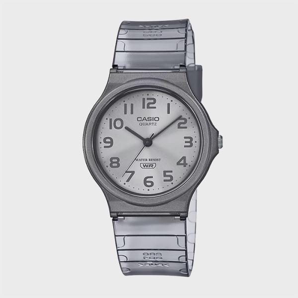 CASIO 카시오 MQ-24S-8B 그레이 투명 젤리 저소음 학생 수능시계