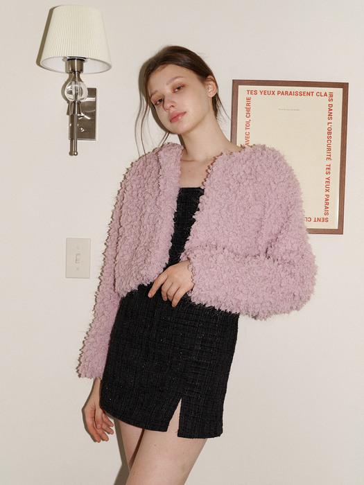 indi pink crop fur jacket
