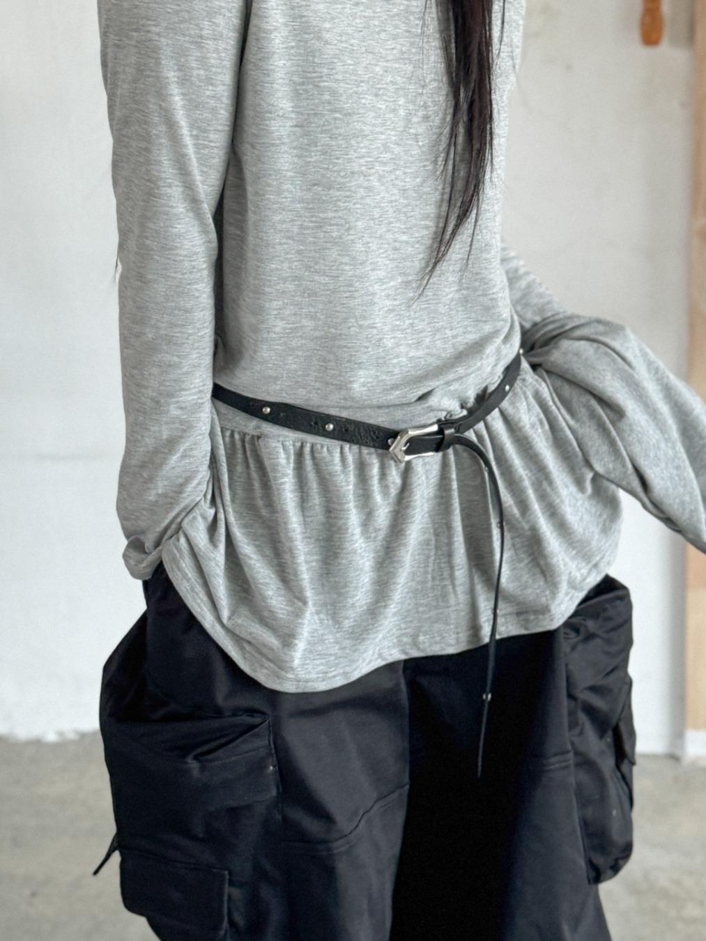 mist grey layered top y0043