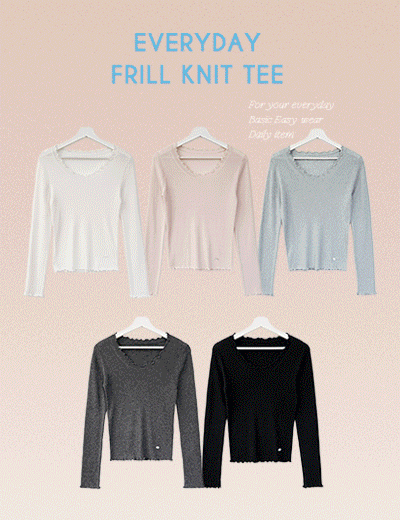 밀크코코아 Milkcocoa Everyday.Spring frill knit tee