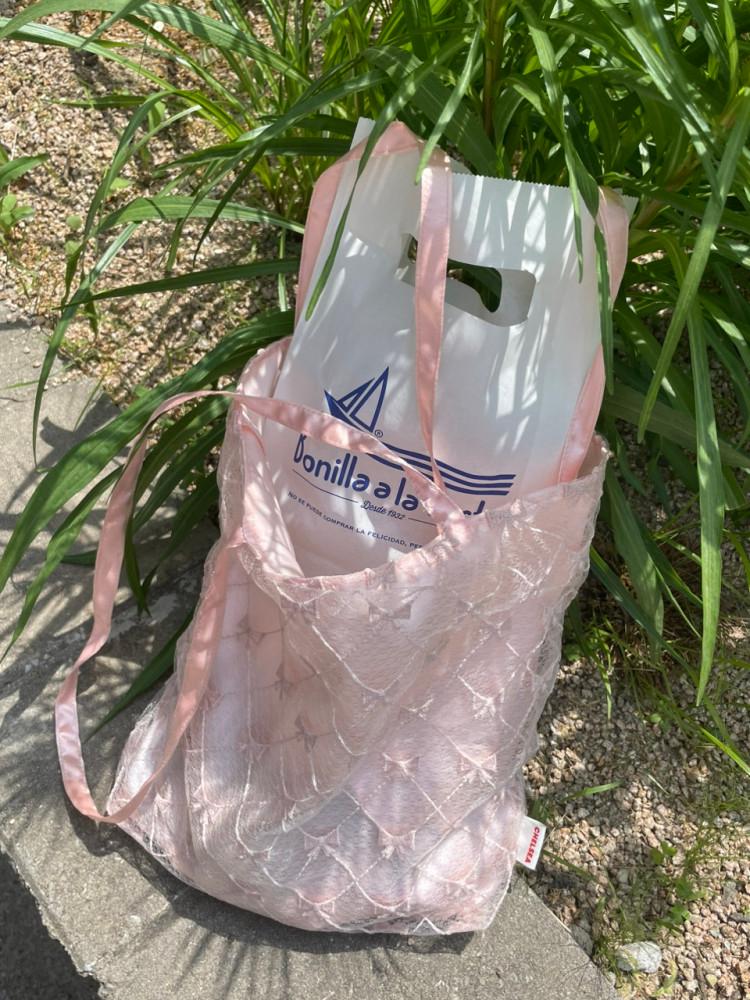 Satin Ribbon Bag 새틴 리본백 - Peach pink : chelsea home