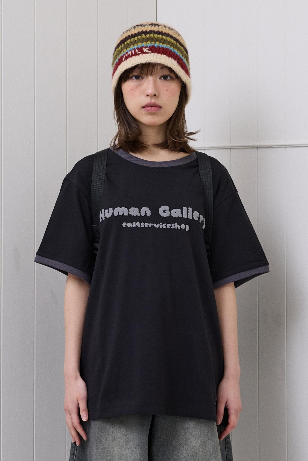 ESS 로고 링거 반팔티 - 블랙