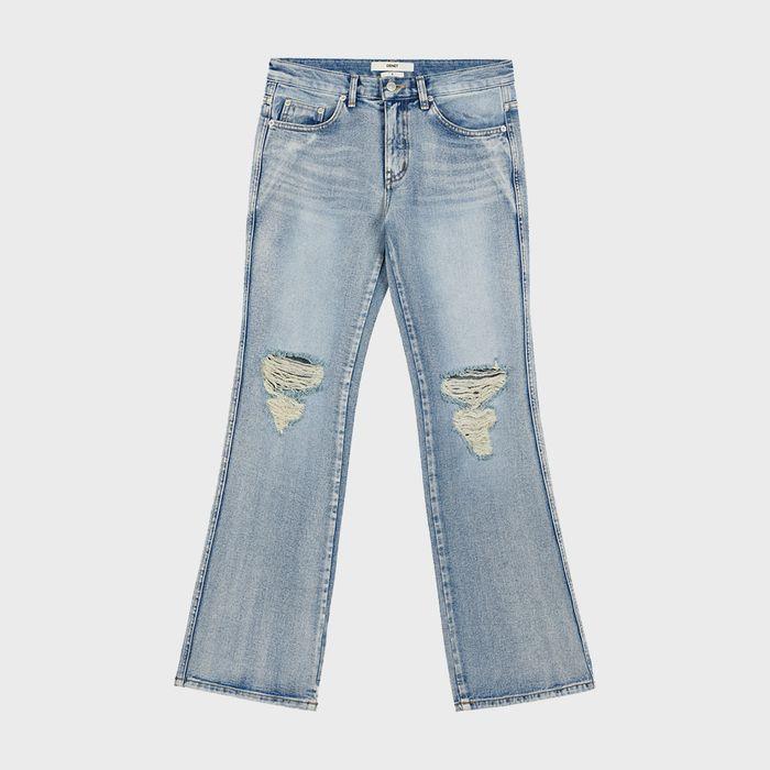 RIPPED DAMAGE BOOTS CUT DENIM IN BLUE