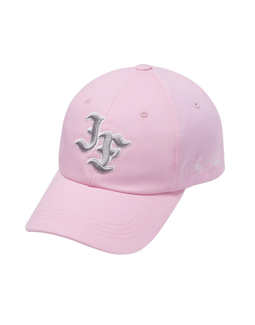 모노그램 자수 볼캡 - 핑크