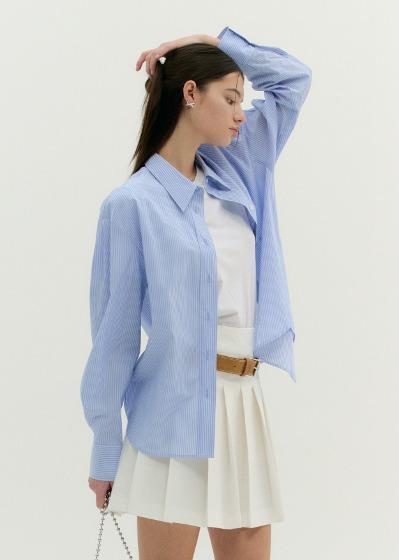 SIGNATURE LOGO SHIRT (blue stripe)