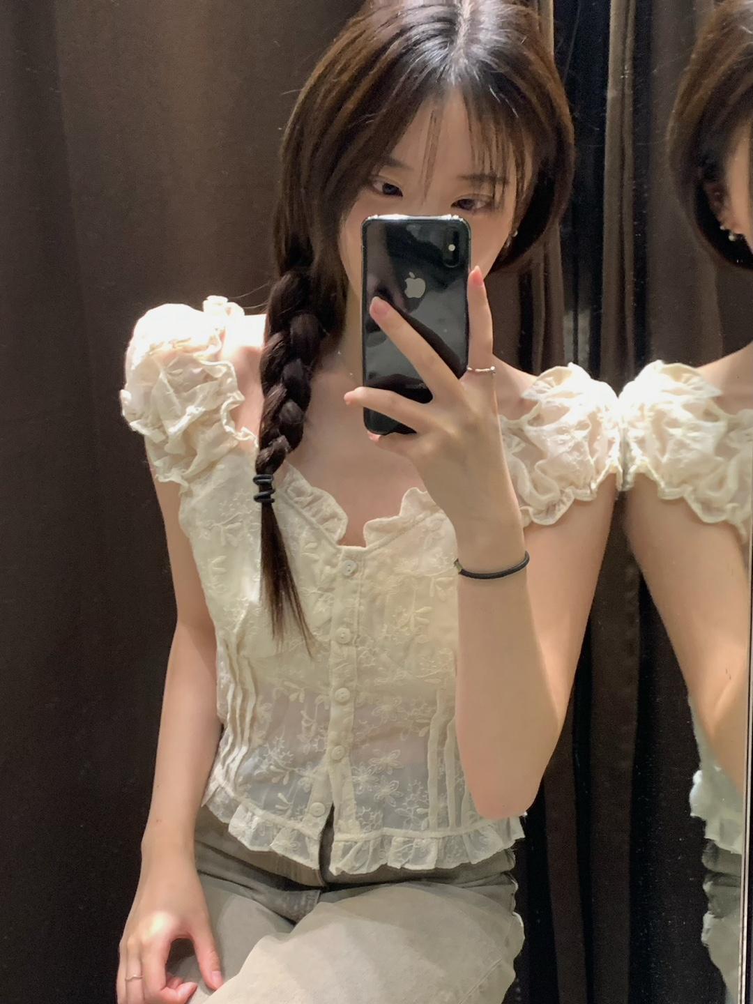 애프터로즈 [감사할인 이벤트💖/주문폭주] 프릴 슈 블라우스