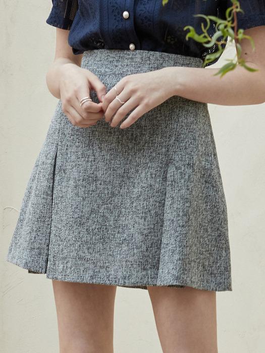 j776 tweed slit mini skirt (black)