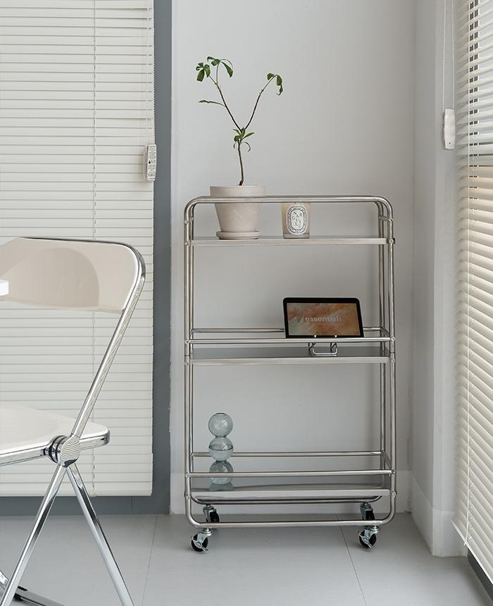 미드센츄리 스텐 트롤리 3단 카트