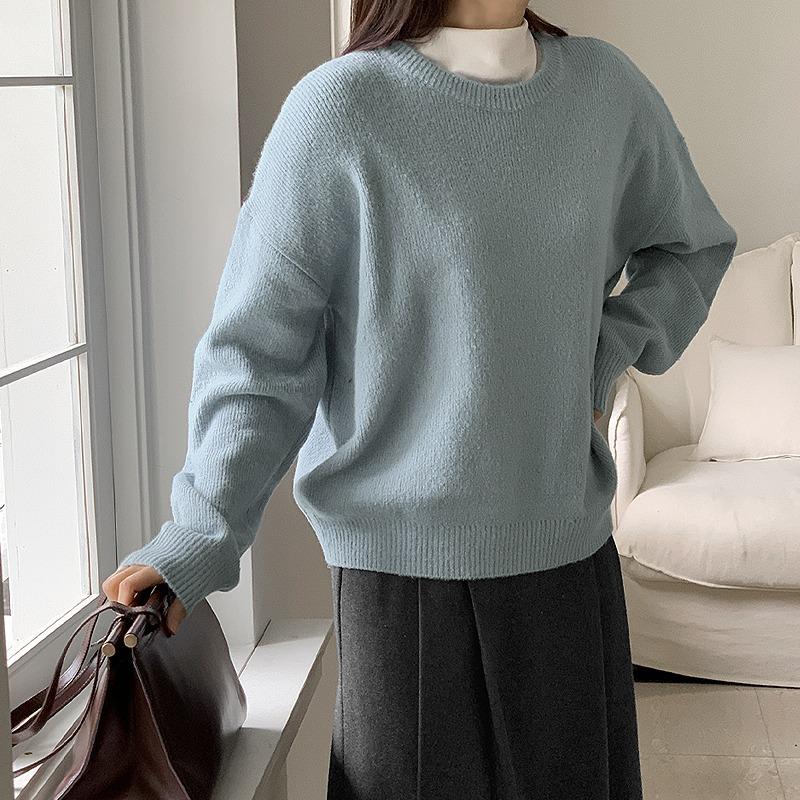 [Made]리플리 도톰 울 라운드 니트 - 4 color