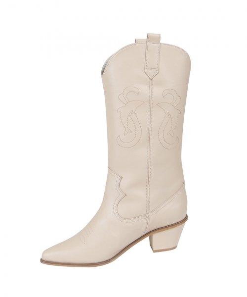 돌핀 웨스턴 부츠 (아이보리)