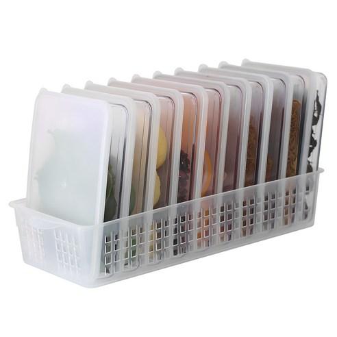 실리쿡 납작 2호 10p + 트레이 중 - 냉장고정리용기 | 쿠팡